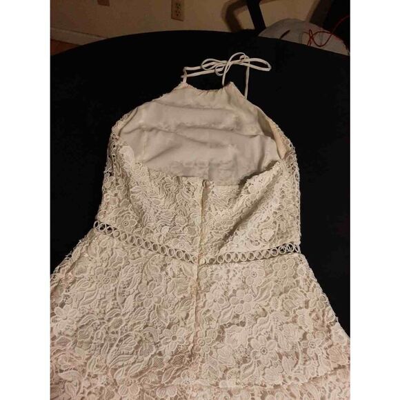 Small Karina Grimaldi Off White Lace Mini Dress  Christmas New Years Vacation - Picture 6 of 7